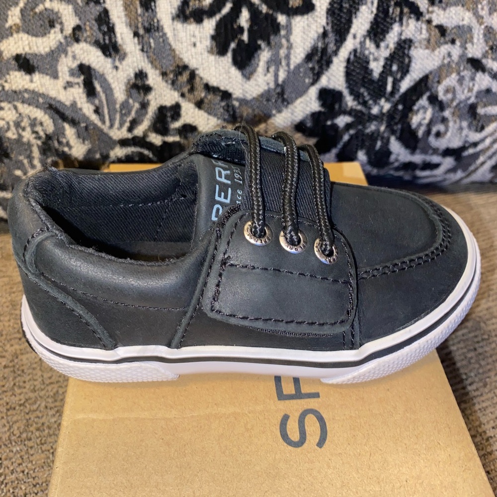 Black Leather Sperry’s Sz 5